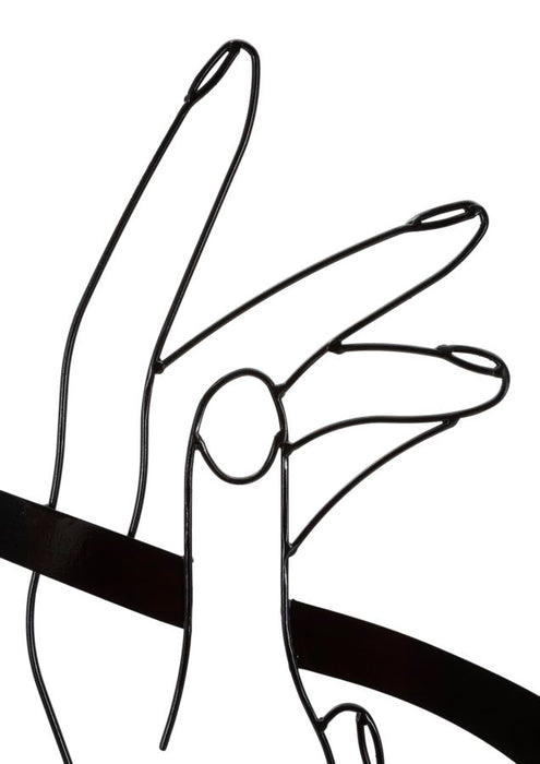 Decoratiune de Perete Mauro Ferretti Hands  60X1X90 cm, Negru