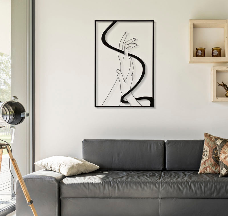 Decoratiune de Perete Mauro Ferretti Hands  60X1X90 cm, Negru
