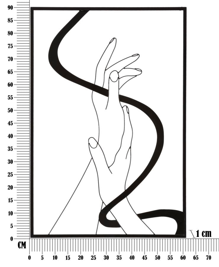 Decoratiune de Perete Mauro Ferretti Hands  60X1X90 cm, Negru