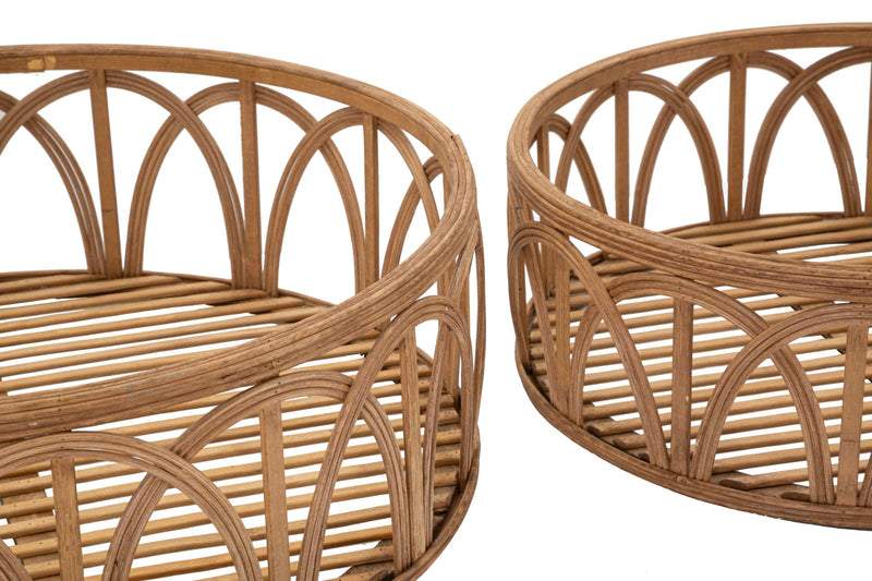 Set Cosuri decorative Fuji, Set 3 Piese,  Ø 50X16-40X14-30X12 cm, Maro