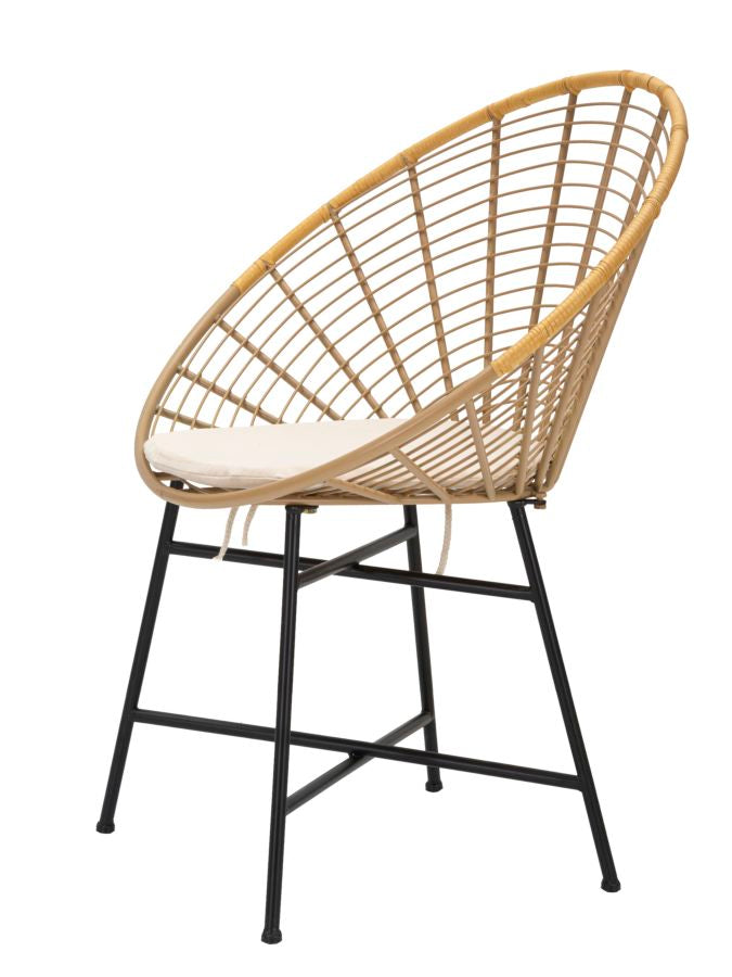 Scaun Mauro Ferretti Panama,  72X56,5X88 cm, Negru/ Maro