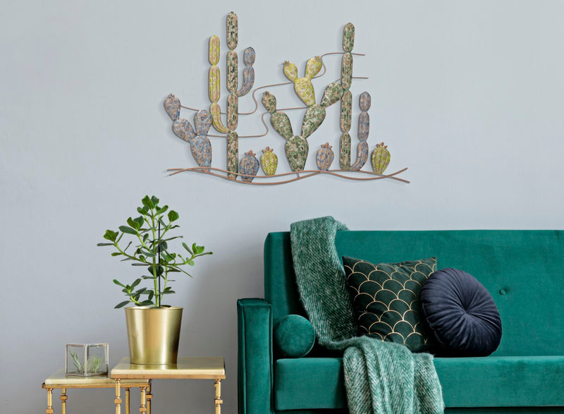 Decoratiune de Perete Mauro Ferretti Cactus B, 90X2, 5X64 cm, Multicolor