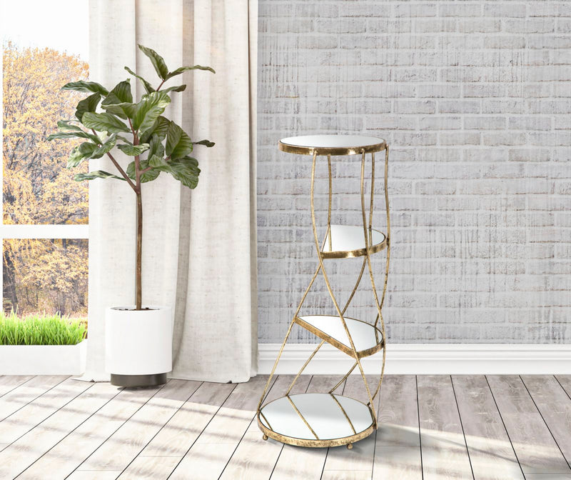 Masuta Mauro Ferretti Twisty  Ø 38X86 cm, Auriu