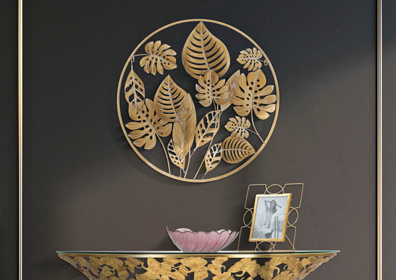 Decoratiune de Perete Mauro Ferretti Jungle Round  Ø 80X6.5 cm, Auriu