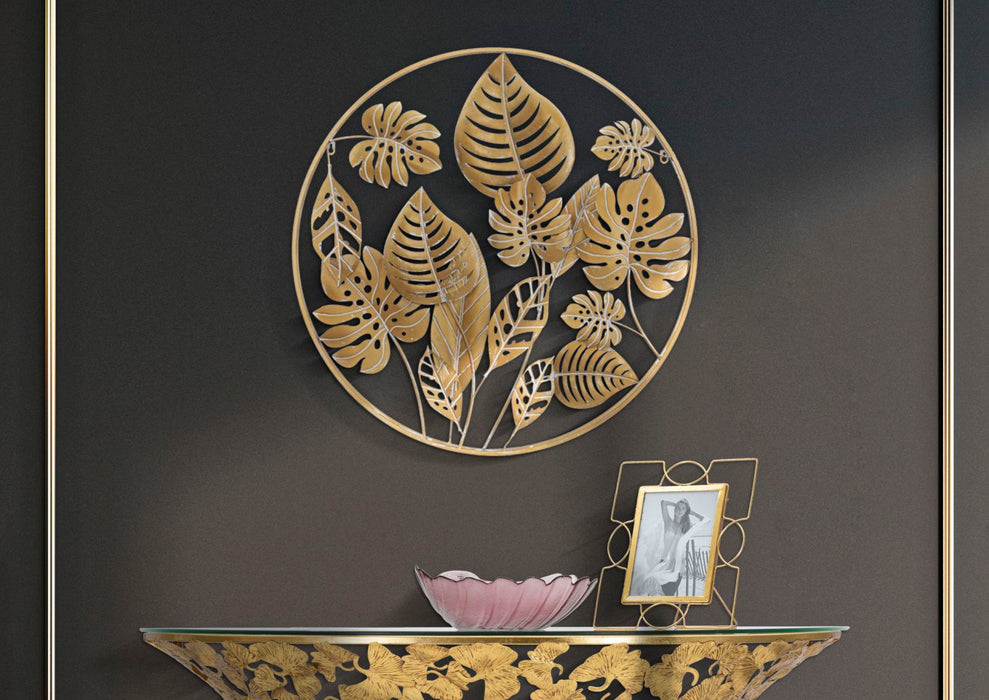 Decoratiune de Perete Mauro Ferretti Jungle Round  Ø 80X6.5 cm, Auriu