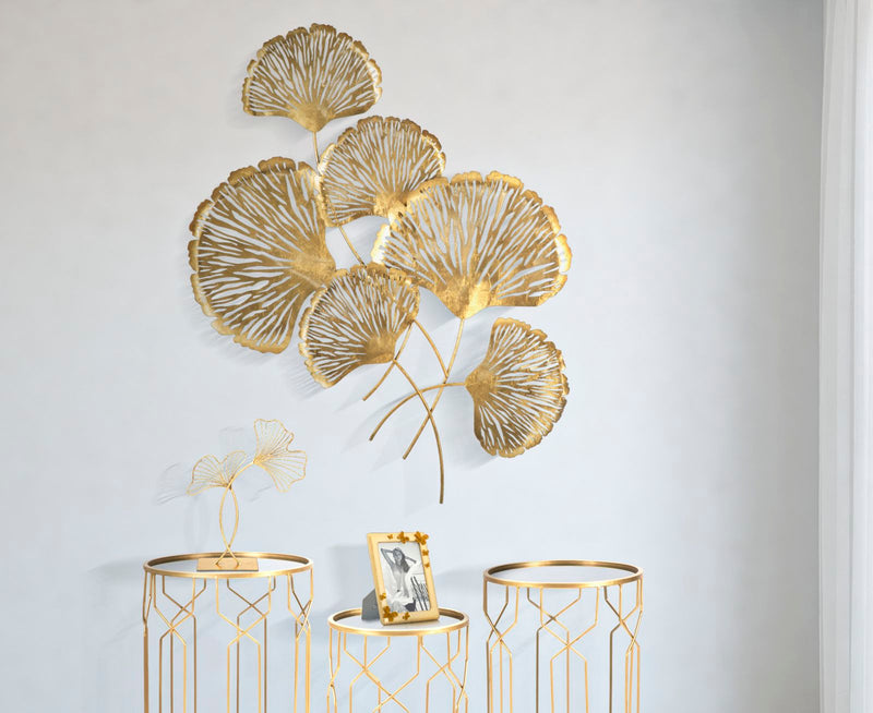 Decoratiune de Perete Mauro Ferretti  Iris Verticale  78X5,5X101 cm, Auriu