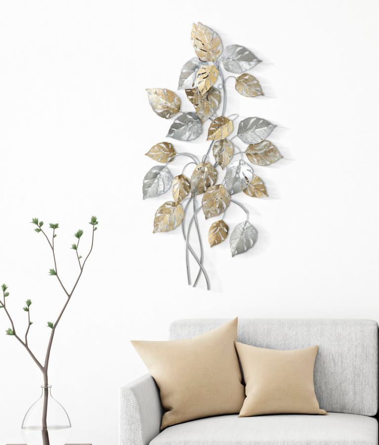 Decoratiune de Perete Mauro Ferretti Leaf  50X7,5X90,5 cm, Multicolor