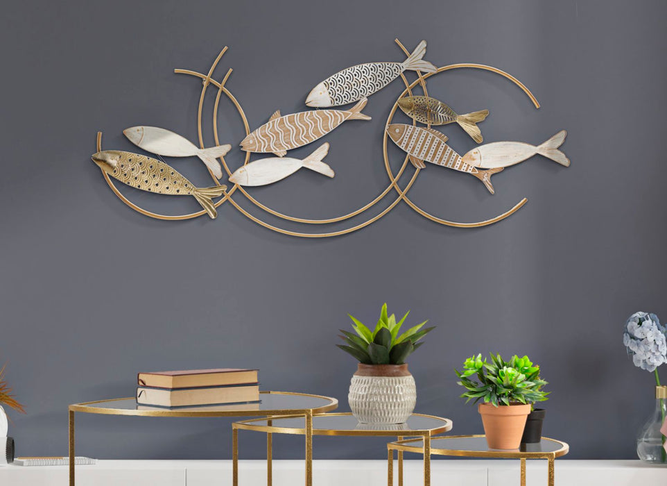 Decoratiune de Perete Mauro Ferretti Fishy Move  142,9X5X61,6 cm, Multicolor