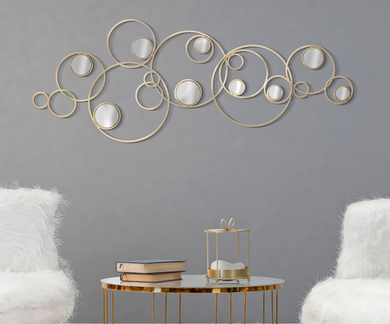 Decoratiune de Perete Mauro Ferretti Light Mirror  118,5X2,5X47 cm, Auriu
