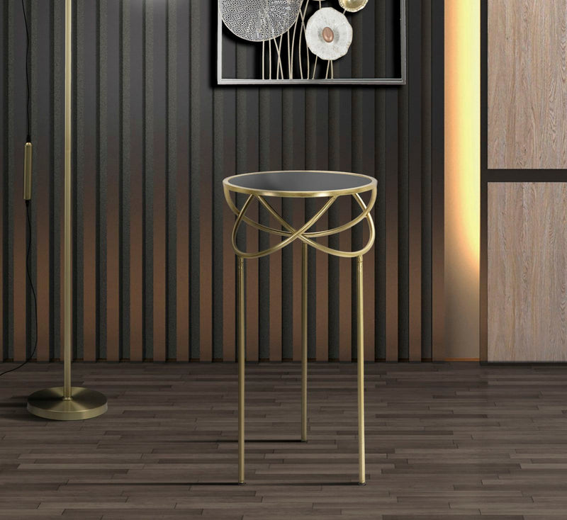 Masuta Mauro Ferretti Ring  Ø 40X80  cm, Negru/Auriu