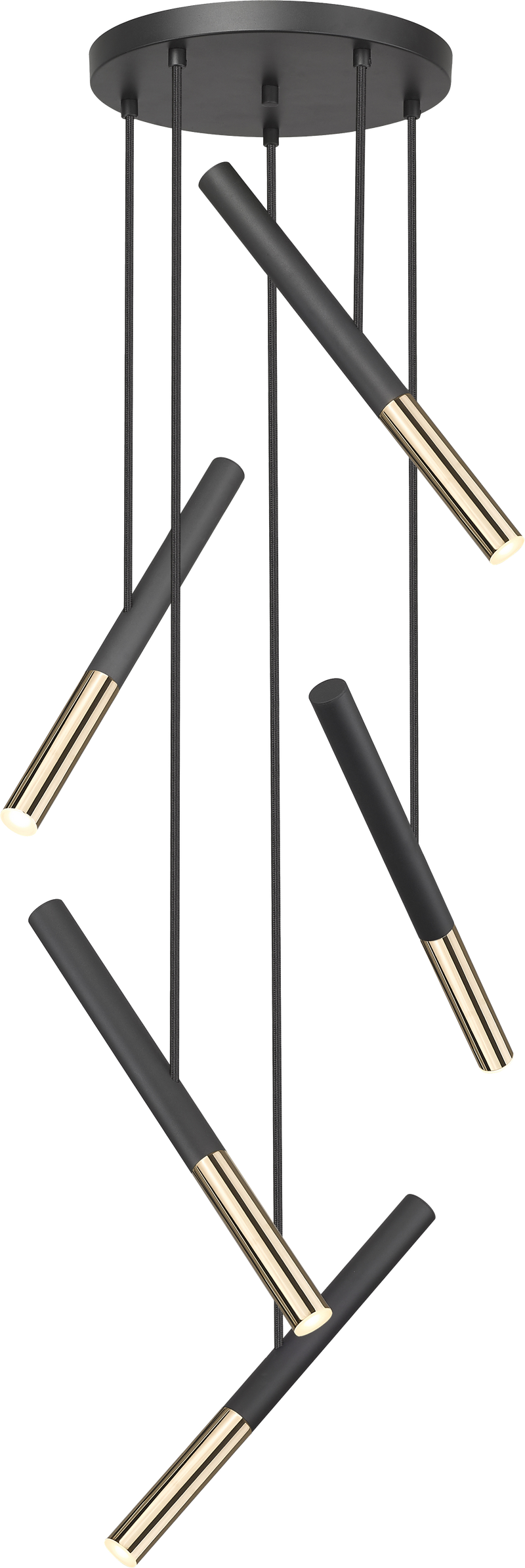 Lustra LED Zuma Line 5xLED Negru Mat / Auriu