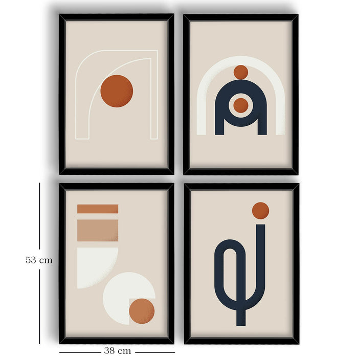 Set Tablouri Decorative Asi Home 4P3853NISCT-003, Inramat MDF, 38 x 53 cm, 4 Piese