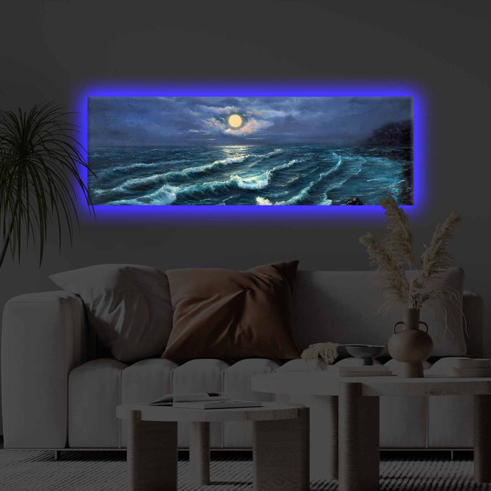 Tablou Canvas cu LED Asi Home 3090KTLGDACT - 006, 30 x 90 cm