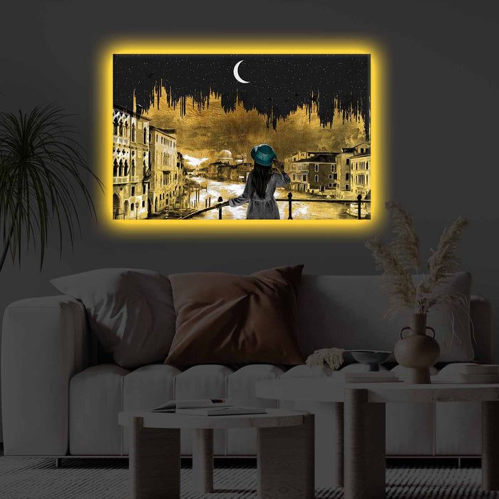 Tablou Canvas cu LED Asi Home 4570KTLGDACT - 030, 45 x 70 cm