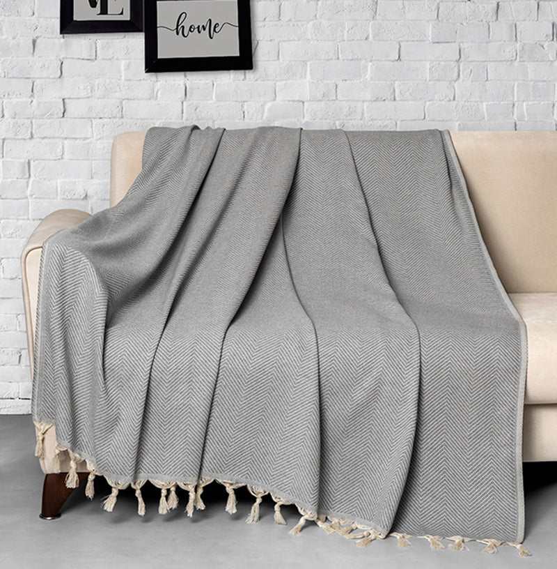 Pled 100% Bumbac, Trendy - Gri (300)