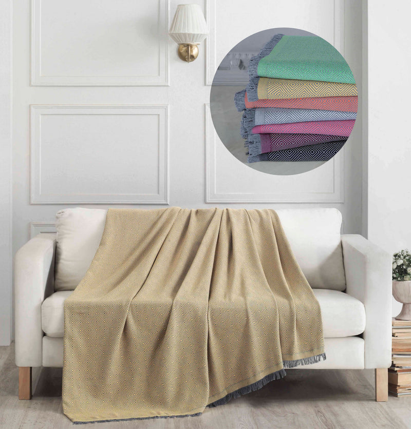 Pled 100% Bumbac, Elite - Mustar 175 x 230 cm