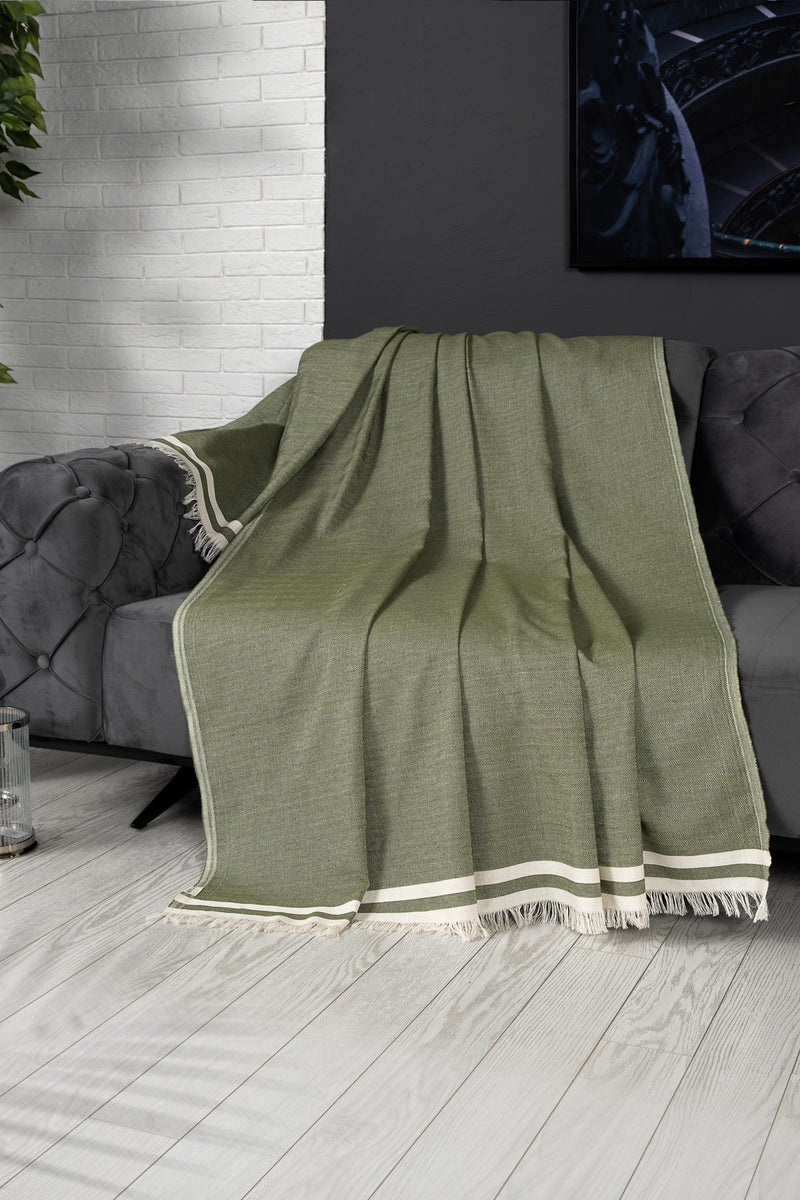 Pled 100% Bumbac, Alinda - Verde (170 x 300)