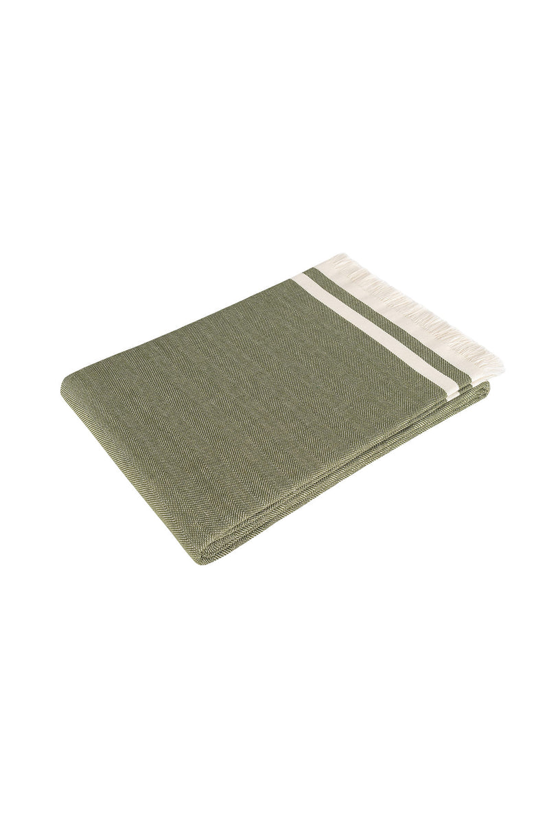 Pled 100% Bumbac, Alinda - Verde (170 x 300)