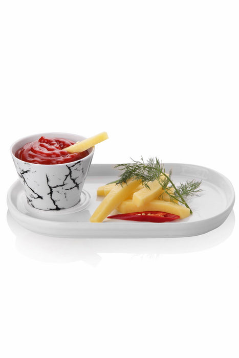 Sauce Set Boluri 2 Piese, Alb, Ç Conic - White