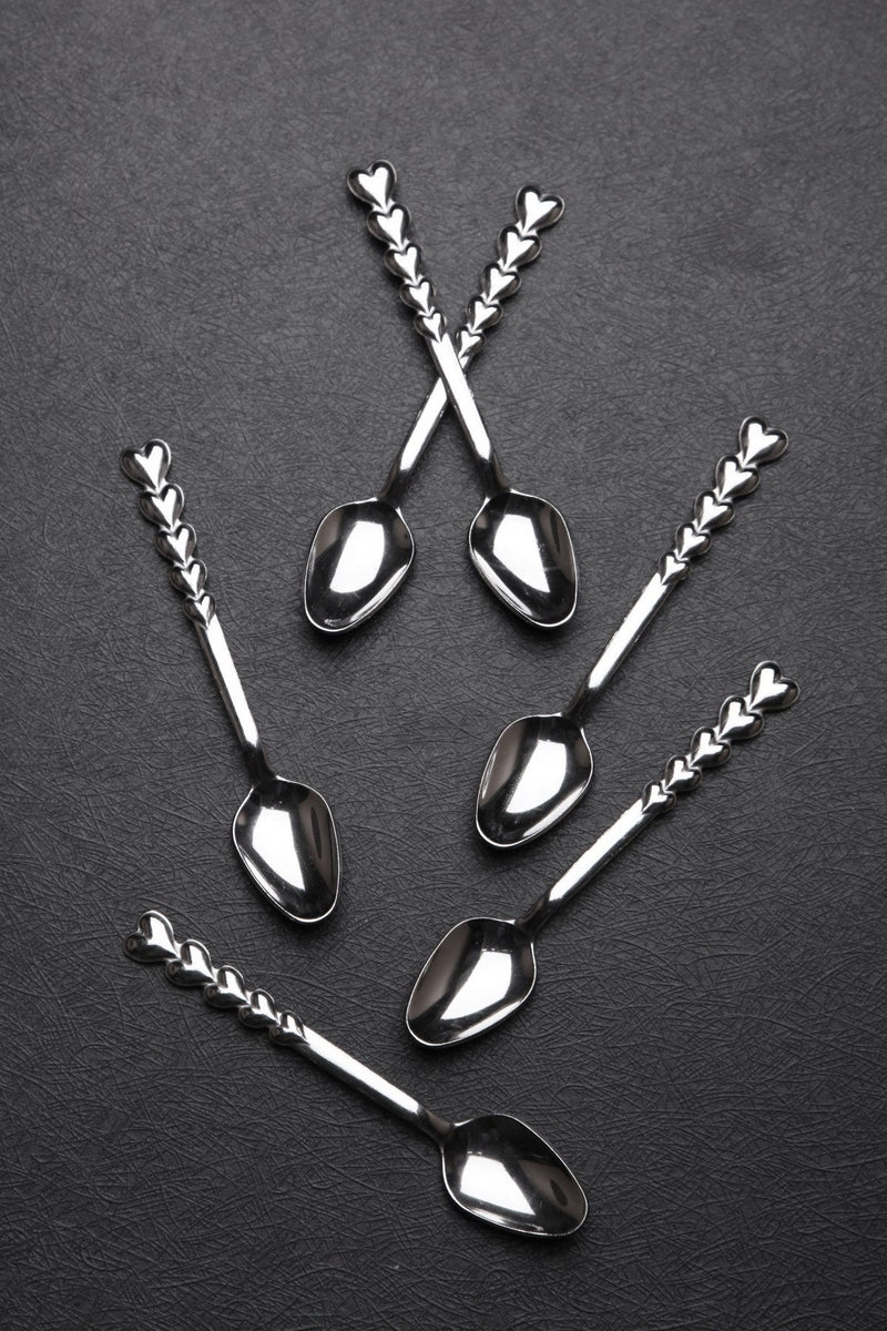 Set Lingurite 6 Piese, Argintiu, W-6 - Heart