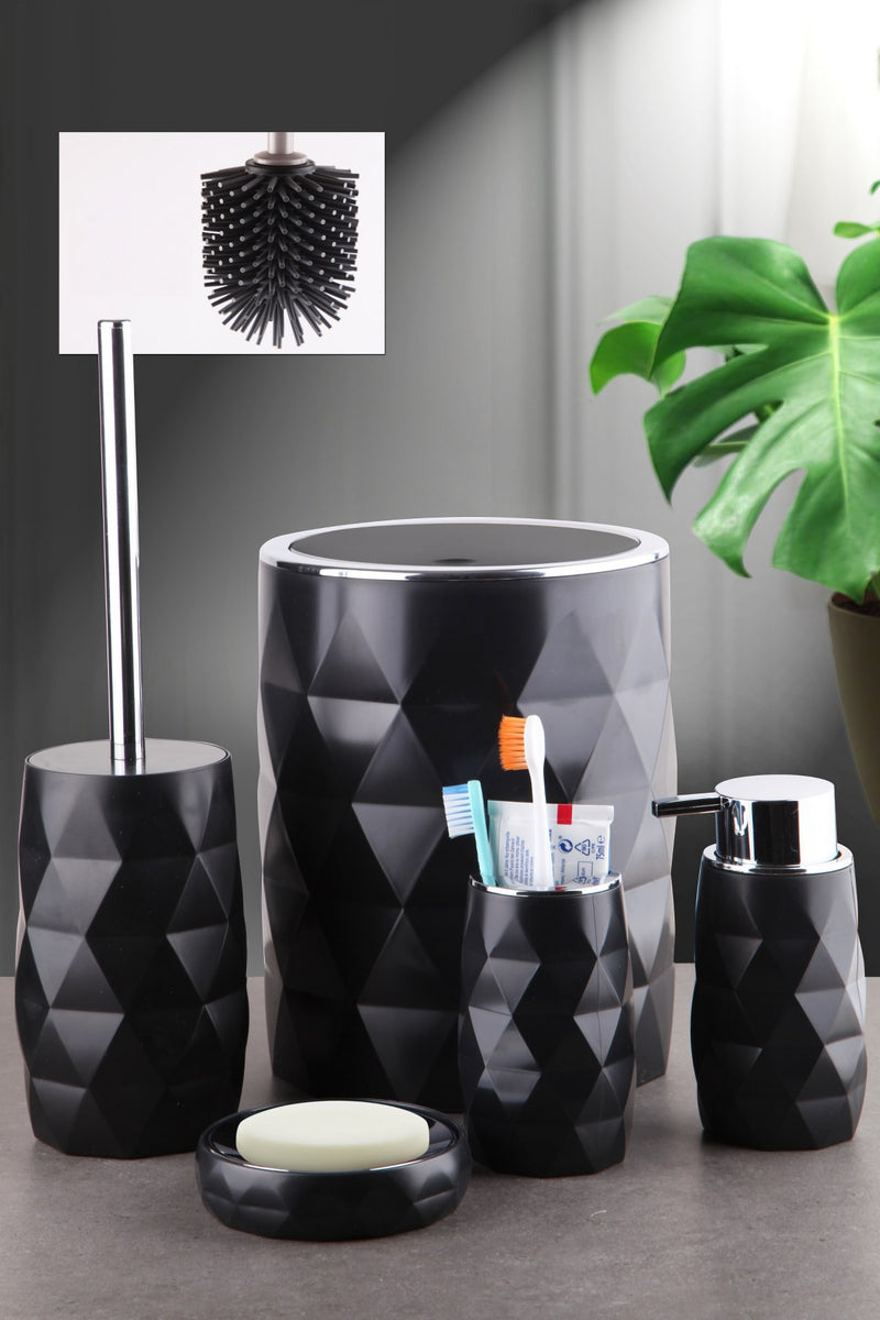 Set Accesorii Baie  (5 Bucati) Asi Home Kar - Negru