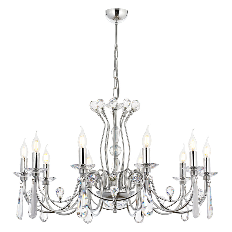 Lustra Cristal Leydi Asi Home , 10 brate, 10xE14-40W, crom 5051-51-10