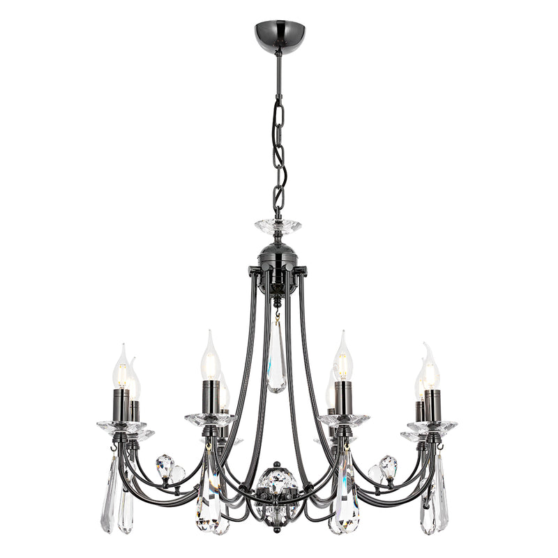 Lustra Cristal Prenses Asi Home , 8 brate, 8xE14-40W, fume 5053-82-08