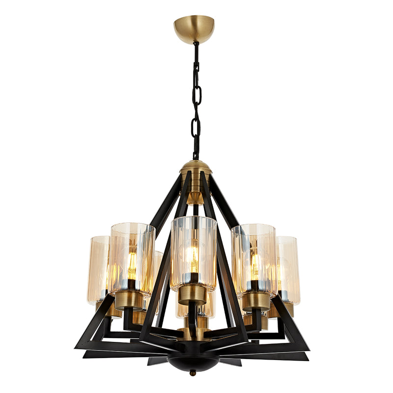 Lustra Moderna Prizma Asi Home , 8 brate, 8xE27-60W, negru 2202-64-08