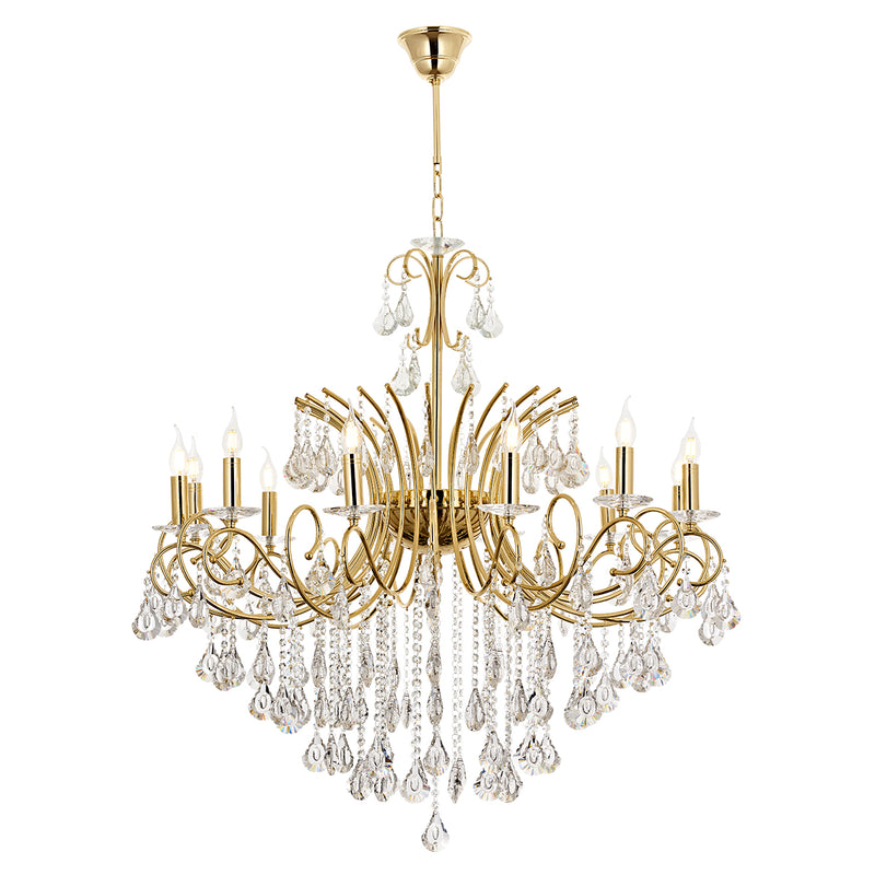 Lustra Cristal Lilya Asi Home , 12 brate, 12xE14-40W, auriu 2325-61-12