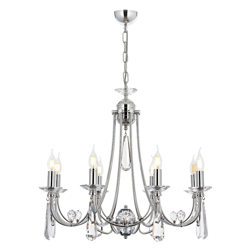 Lustra Cristal Prenses Asi Home , 8 brate, 8xE14-40W, crom 5053-51-08