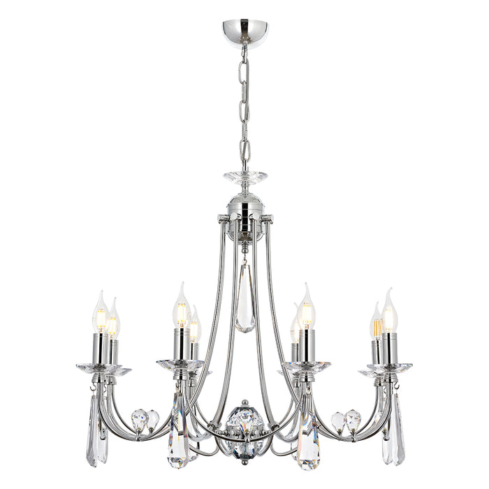 Lustra Cristal Prenses Asi Home , 8 brate, 8xE14-40W, crom 5053-51-08