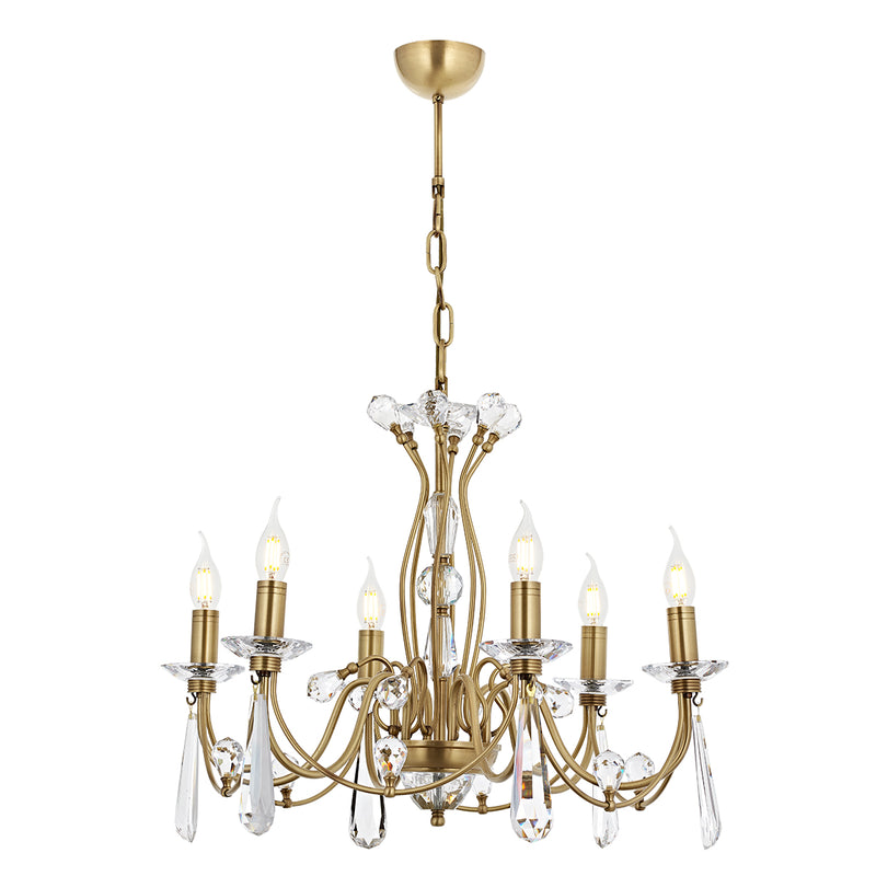 Lustra Cristal Leydi Asi Home , 6 brate, 6xE14-40W, antiq 5051-52-06