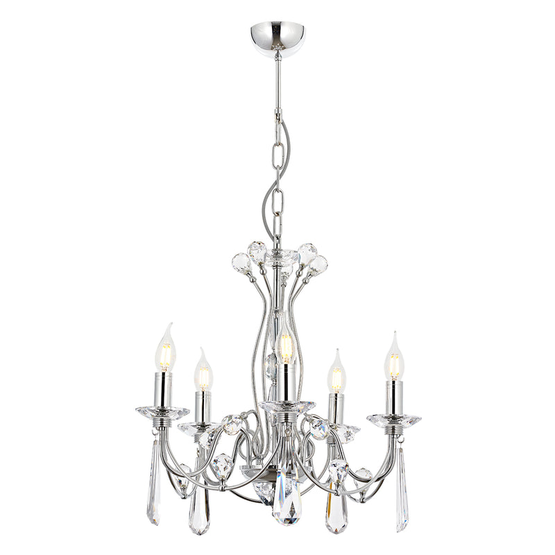 Lustra Cristal Leydi Asi Home , 5 brate, 5xE14-40W, crom 5051-51-05