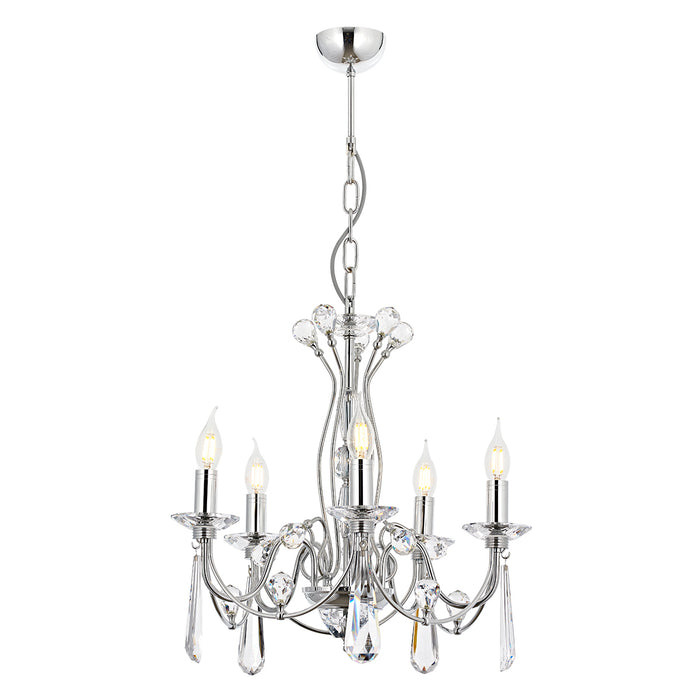 Lustra Cristal Leydi Asi Home , 5 brate, 5xE14-40W, crom 5051-51-05