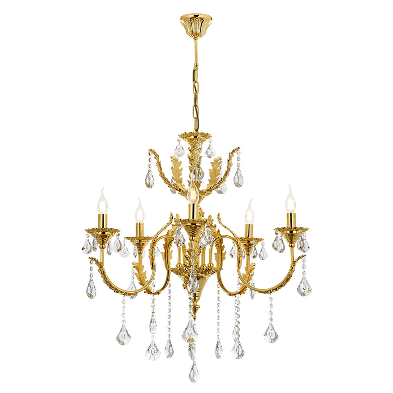 Lustra Cristal Ernesto Asi Home , 5 brate, 5xE14-40W, auriu 8910-61-05