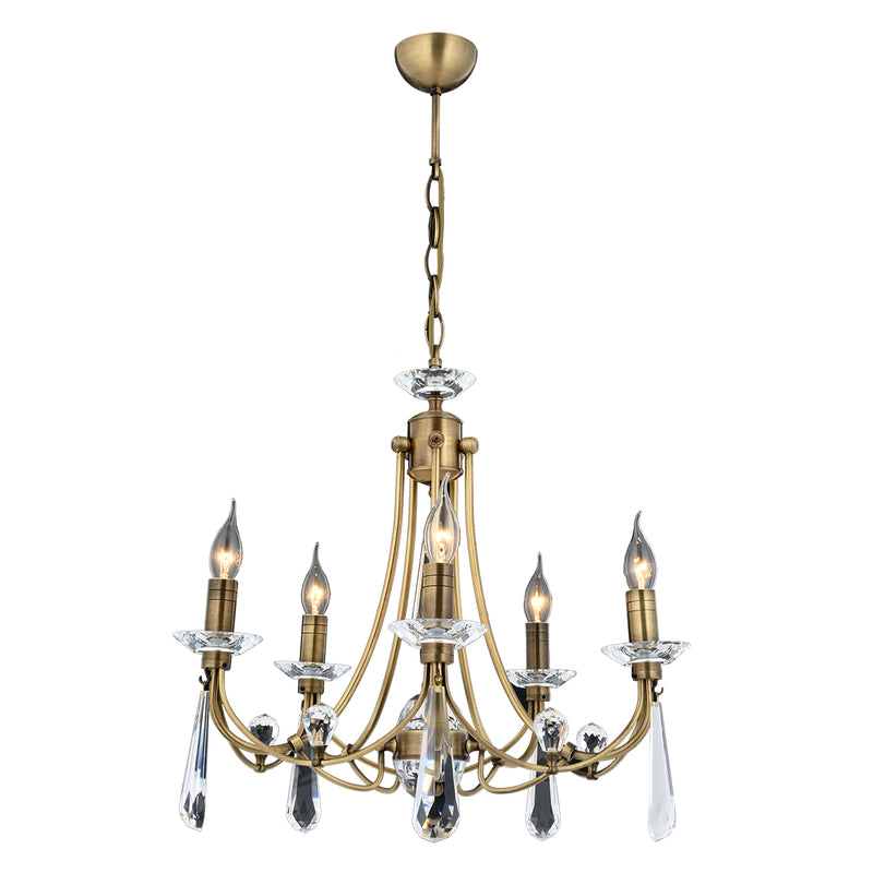 Lustra Cristal Prenses Asi Home , 5 brate, 5xE14-40W, antiq 5053-52-05