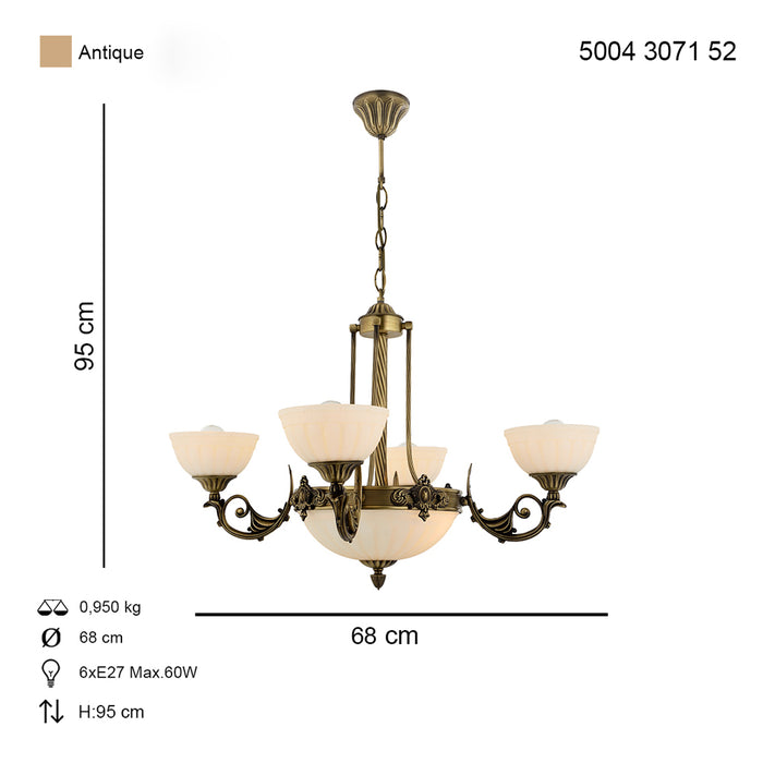 Lustra Moderna Mass Asi Home , 4 brate, 4xE27-60W, antiq 3071-52-04