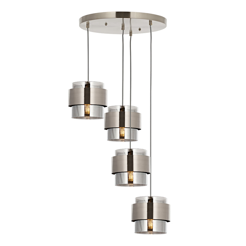 Lustra Moderna Roza Asi Home , 4 brate, 4xE27-60W, crom satinat 4035-53-04