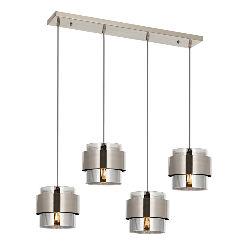 Lustra Moderna Roza Sirali Asi Home , 4 brate, 4xE27-60W, crom satinat 4035-53-04S