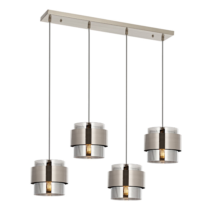 Lustra Moderna Roza Sirali Asi Home , 4 brate, 4xE27-60W, crom satinat 4035-53-04S