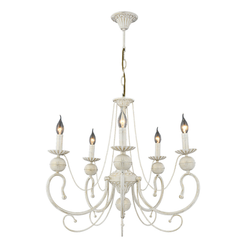 Lustra Moderna Kasgar Asi Home , 5 brate, 5xE14-40W, crem patina aurie 2024-45-05