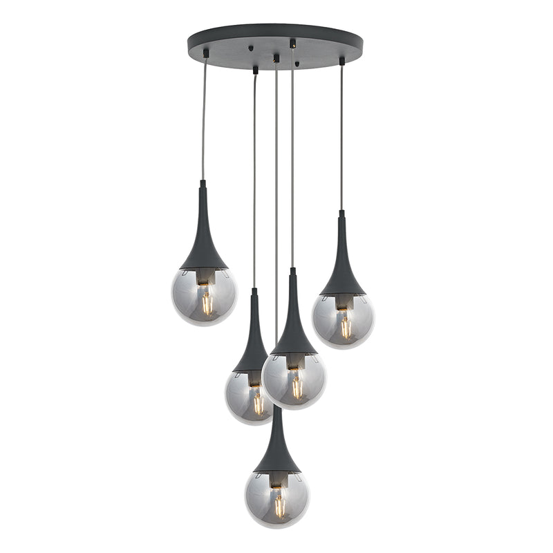 Lustra Moderna Berna Asi Home , 5xE27-60W, antracit 1888-96-05