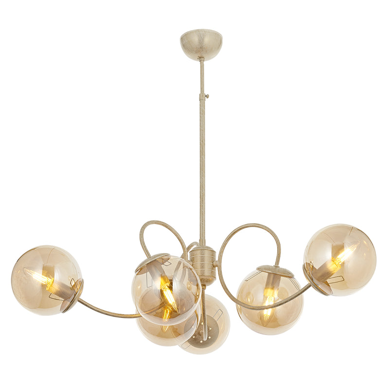 Lustra Moderna Maral Asi Home  6 brate, 6xE14-40W, crem patina aurie 4032-45-06