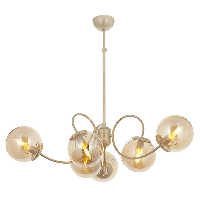 Lustra Moderna Maral Asi Home  6 brate, 6xE14-40W, crem patina aurie 4032-45-06