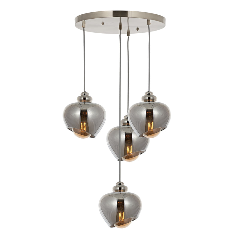 Lustra Moderna Lotus Asi Home  4 brate, 4xE27-60W, crom satinat 4041-53-04