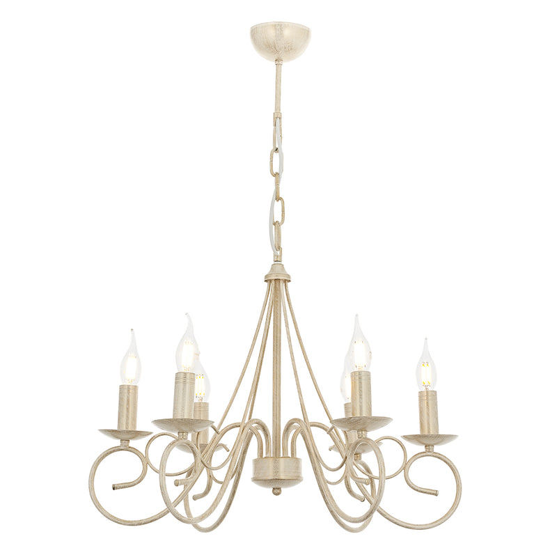 Lustra Moderna Slia Asi Home , 6 brate, 6xE14-40W, crem patina aurie 1460-45-06