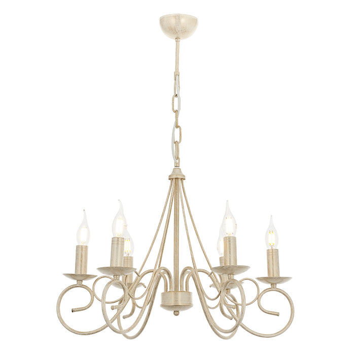 Lustra Moderna Slia Asi Home , 6 brate, 6xE14-40W, crem patina aurie 1460-45-06