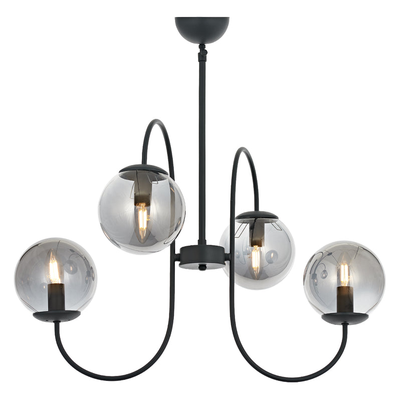 Lustra Moderna Sinir Asi Home , 4 brate, 4xE14-40W, negru 8080-96-04