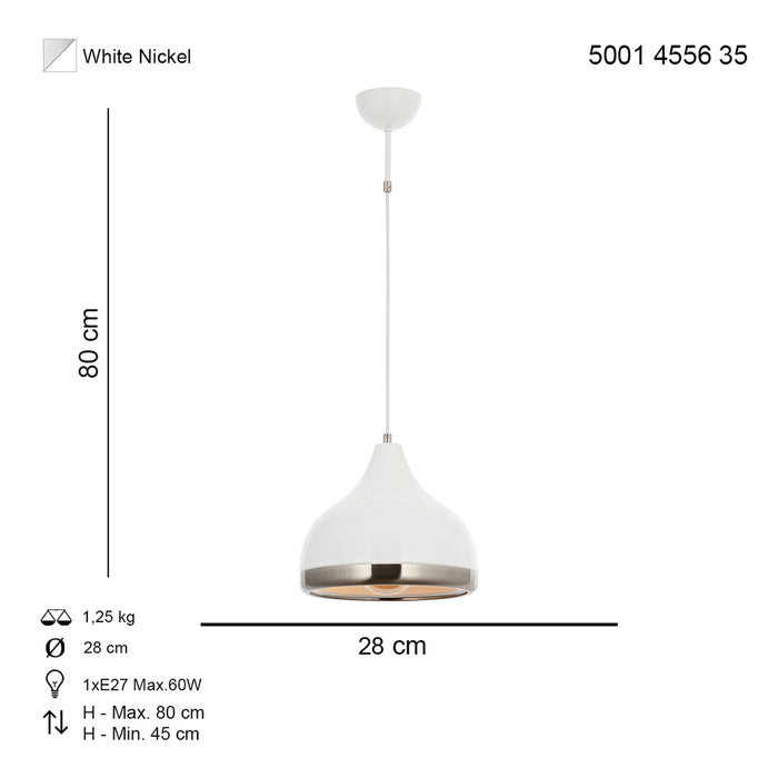 Lustra Moderna Delight Asi Home , 1xE27-60W, alb 4556-35-01