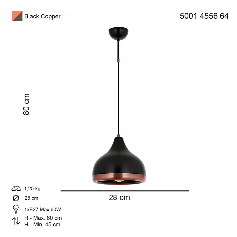 Lustra Moderna Delight Asi Home , 1xE27-60W, negru 4556-64-01